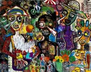 Scène de marché
